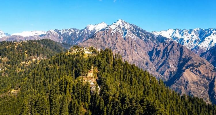 Beautiful Chakrata hill station with mountains and forest view