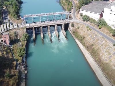 Sutlej River Canal View with wide reservoir and lush green surroundings