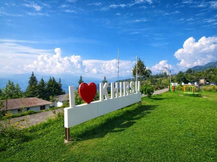 Khirsu Uttarakhand hill station scenic view with weather and temperature details
