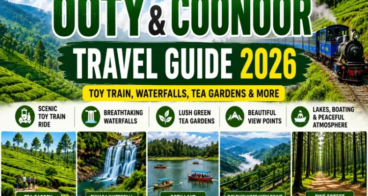 Ooty toy train passing through Coonoor tea gardens in 2026