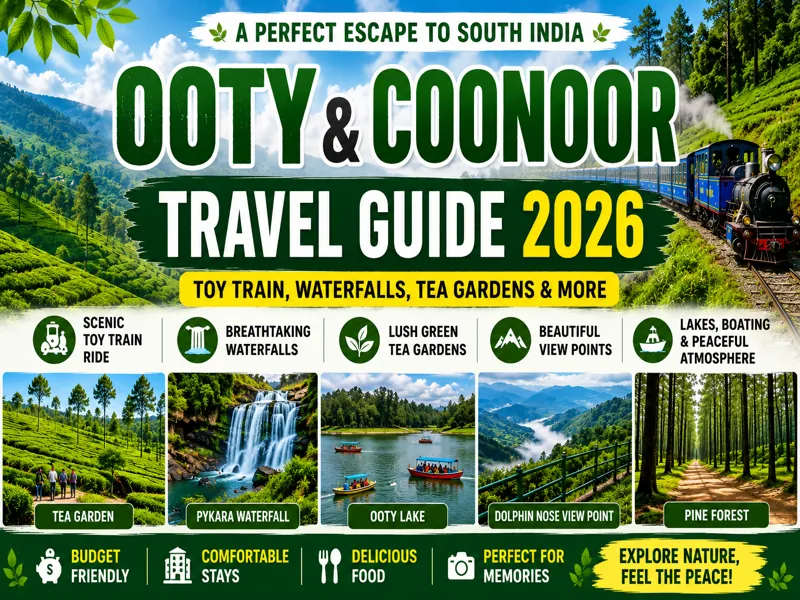 Ooty toy train passing through Coonoor tea gardens in 2026