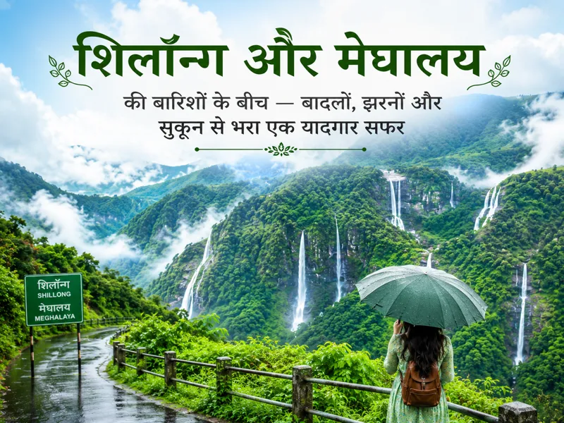 Shillong Meghalaya rain waterfalls and clouds travel view