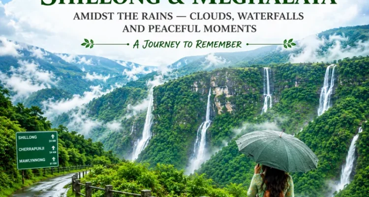 Beautiful rainy view of Shillong and Meghalaya during monsoon travel