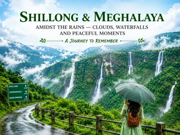 Beautiful rainy view of Shillong and Meghalaya during monsoon travel