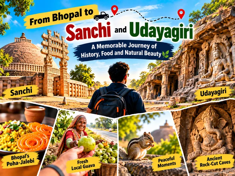Bhopal to Sanchi and Udayagiri Journey with Sanchi Stupa and caves